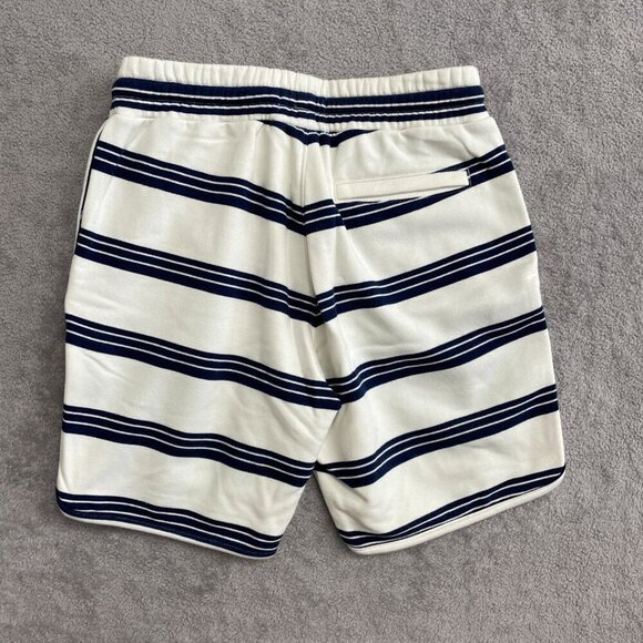 NEW Lands' End Men's Size S French Terry Sweat Shorts Navy/Ivory Stripe - Picture 2 of 5